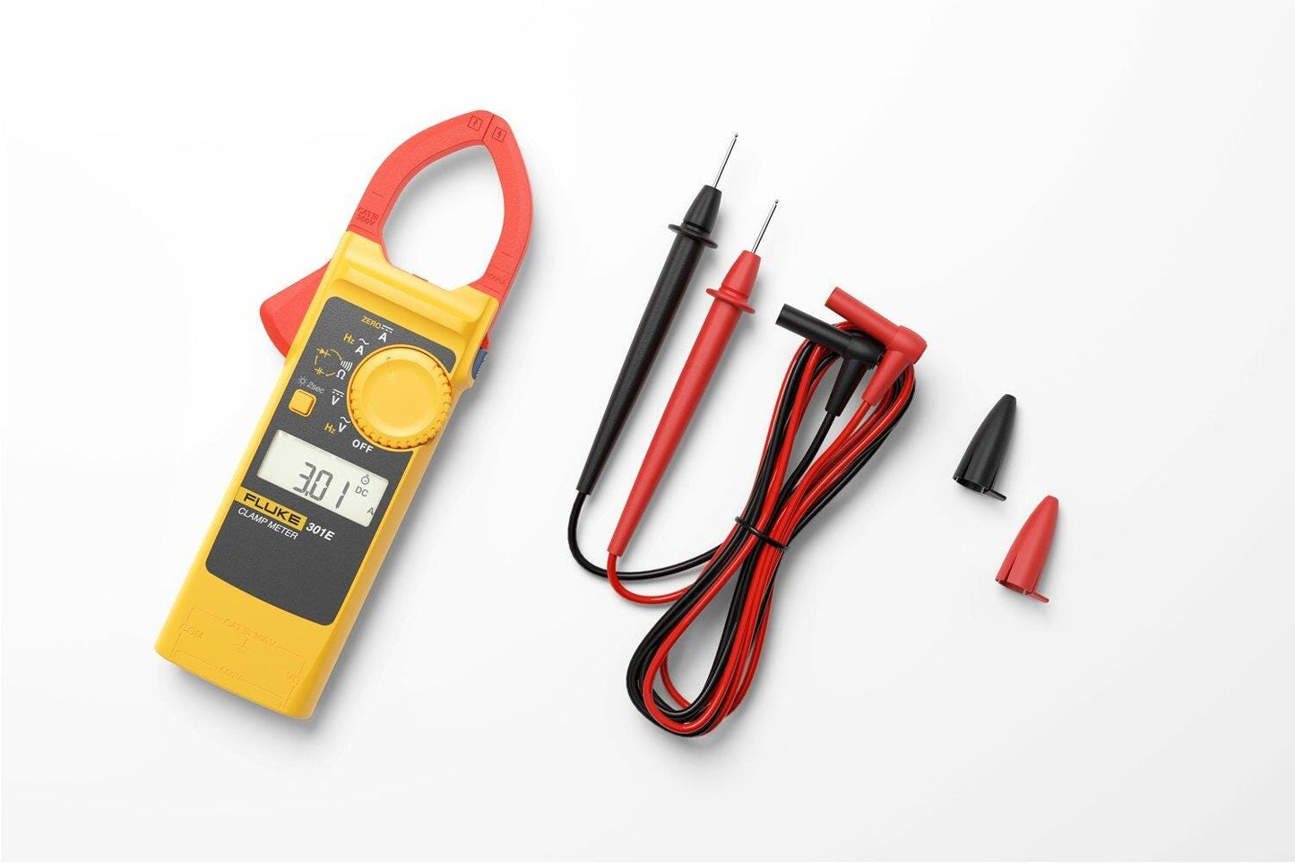 Fluke 301E AC/DC clamp meter angled view