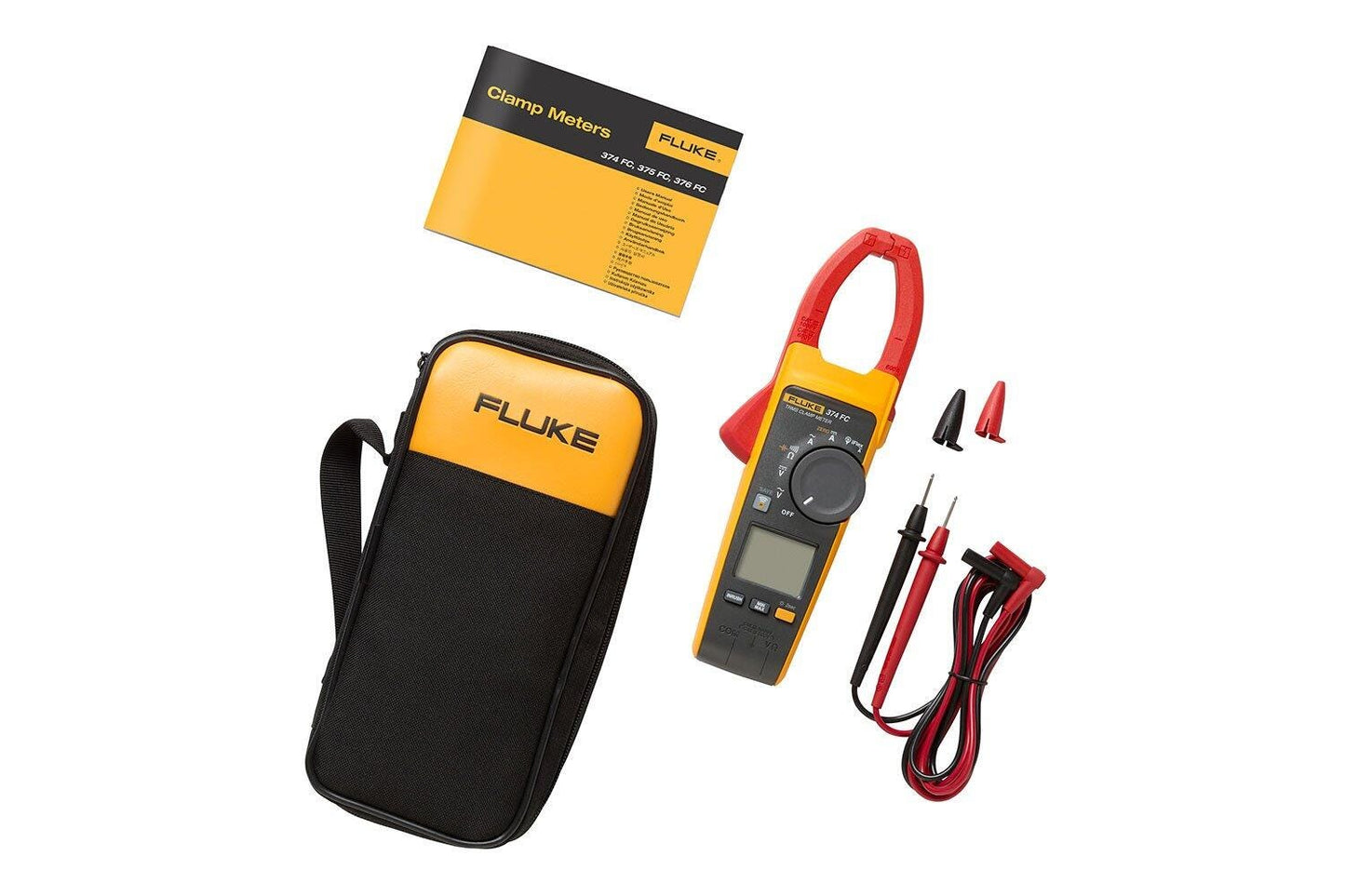 Fluke 374 FC clamp meter display and controls