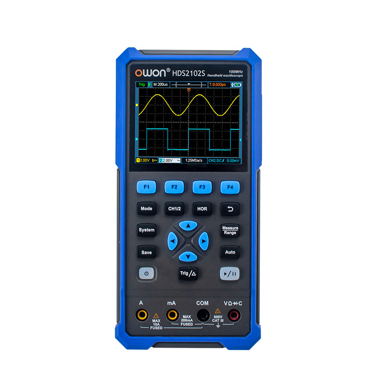 OWON HDS2102S handheld oscilloscope front view